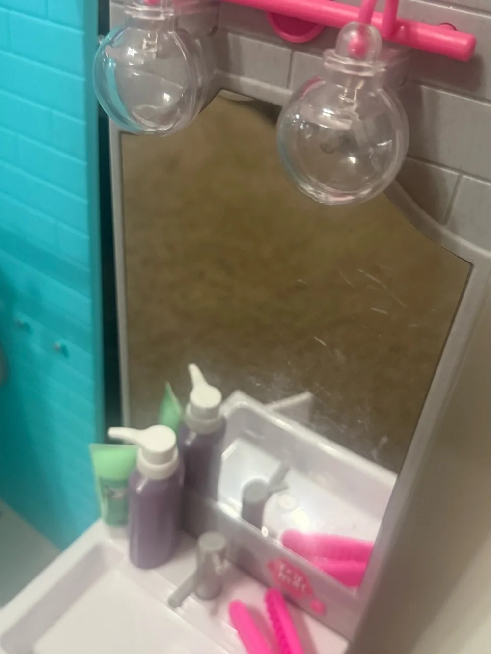 My Life As Doll Bathroom Vanity Set - Shower Play Sink & Mirror Toilet